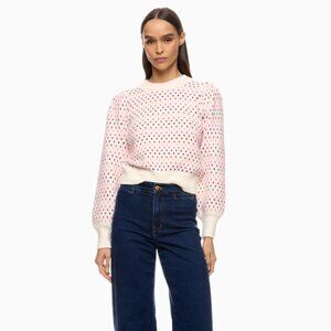 Marine Layer Pink Alma Puff Sleeve Sweater